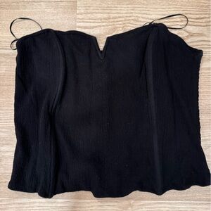 Strapless corset top with ribbing, and stretch back. Worn once
